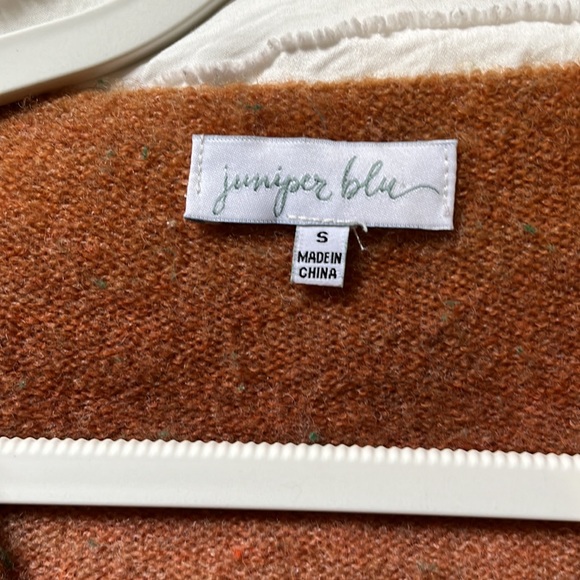 Juniper blu orange autumn cropped knit sweater - Picture 2 of 3